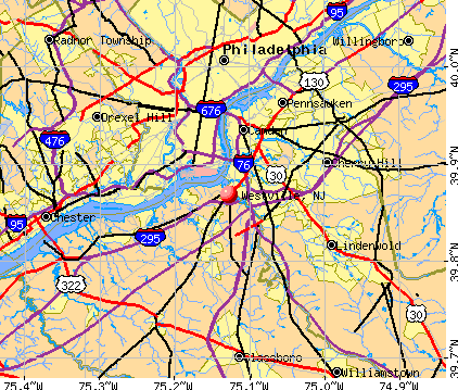Westville, NJ map