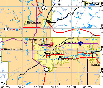 Georgetown, IN map