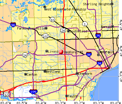 Redford, MI map