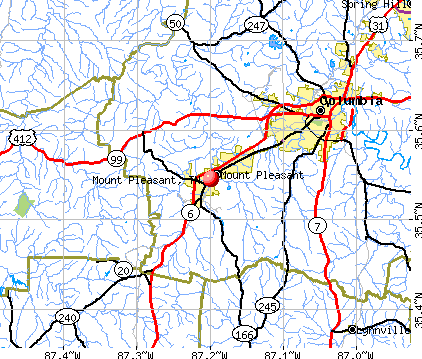 Mount Pleasant, TN map