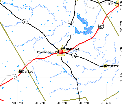 Comanche, TX map