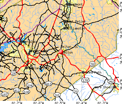 Belton, SC map