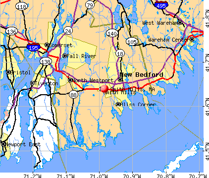 Smith Mills, MA map