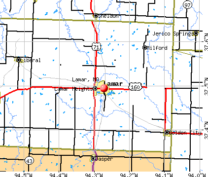 Lamar, MO map