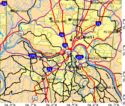 Ludlow, KY map
