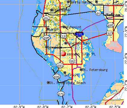 Kenneth City, FL map