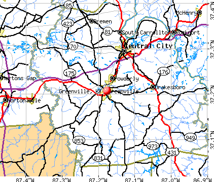 Greenville, KY map