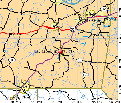 St. Clair, MO map