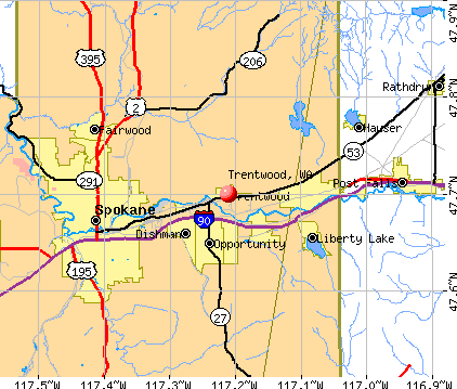Trentwood, WA map