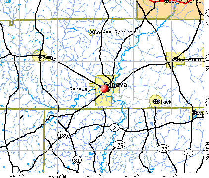 Geneva, AL map