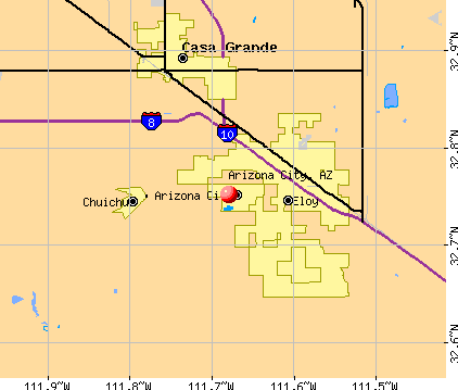 Arizona City, AZ map