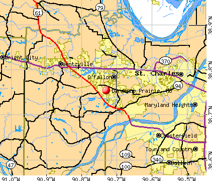 Dardenne Prairie, MO map
