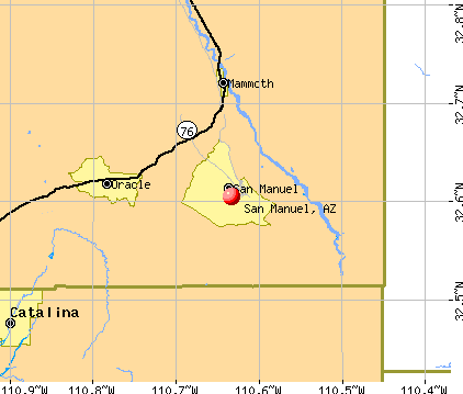 San Manuel, AZ map
