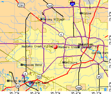 Hunters Creek Village, TX map