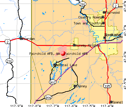 Fairchild AFB, WA map