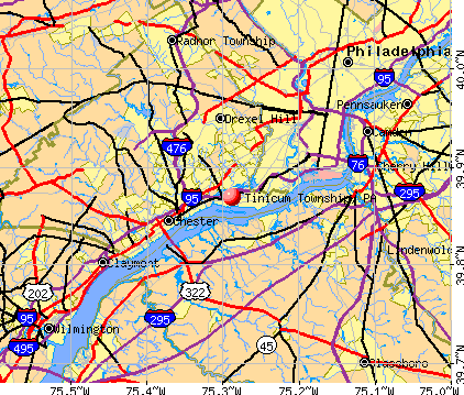 Tinicum Township, PA map
