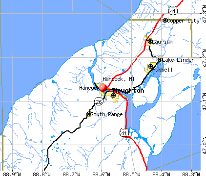Hancock, MI map