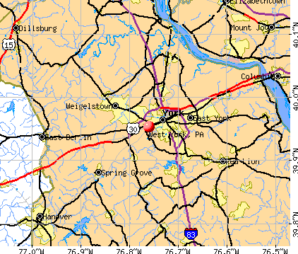 West York, PA map