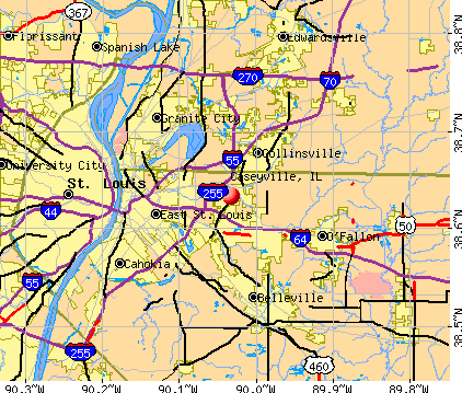Caseyville, IL map