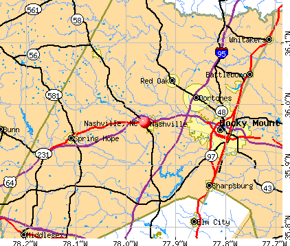 Nashville, NC map
