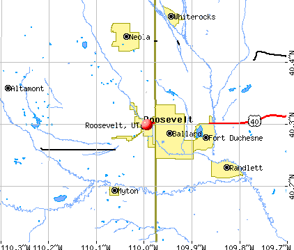 Roosevelt, UT map