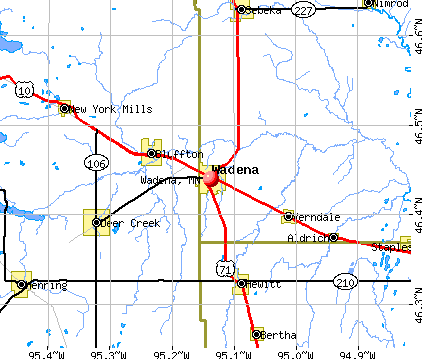 Wadena, MN map