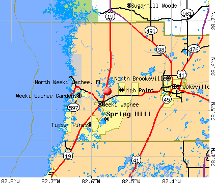 North Weeki Wachee, FL map