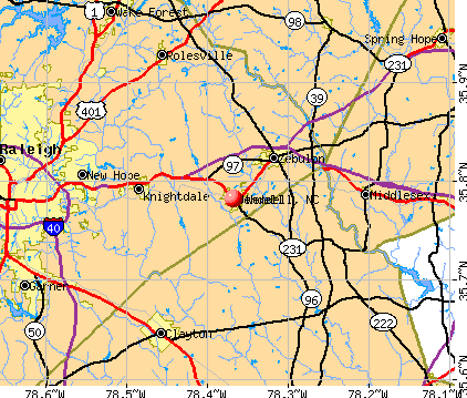 Wendell, NC map