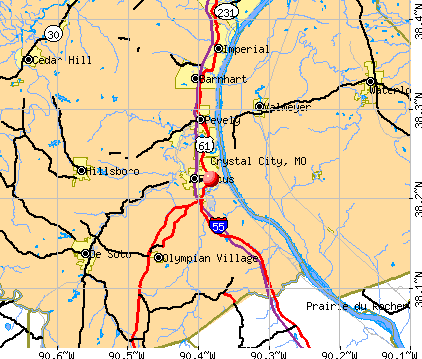 Crystal City, MO map