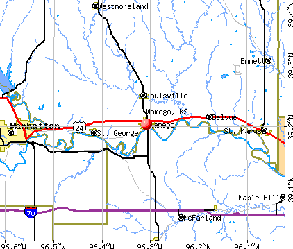 Wamego, KS map