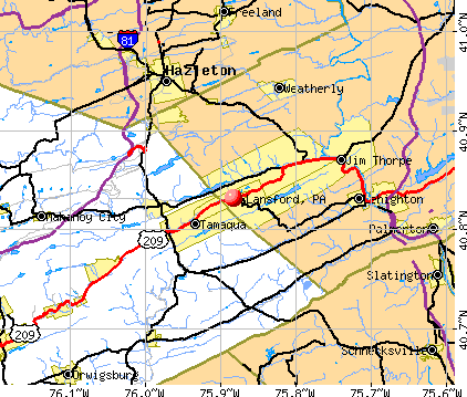 Lansford, PA map
