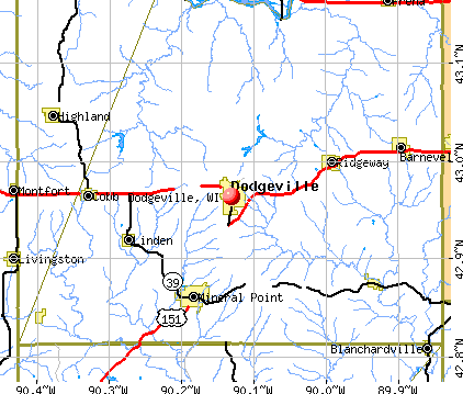 Dodgeville, WI map