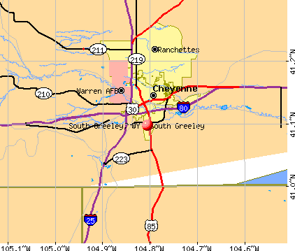 South Greeley, WY map