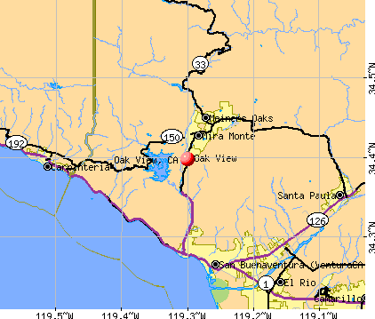 Oak View, CA map