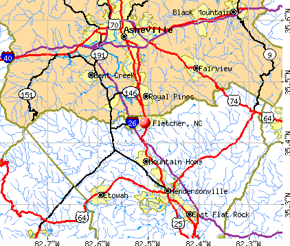 Fletcher, NC map