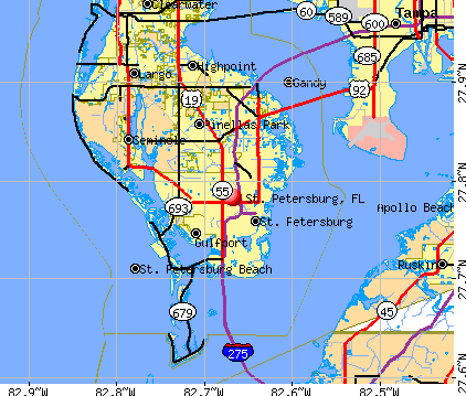 St. Petersburg, FL map