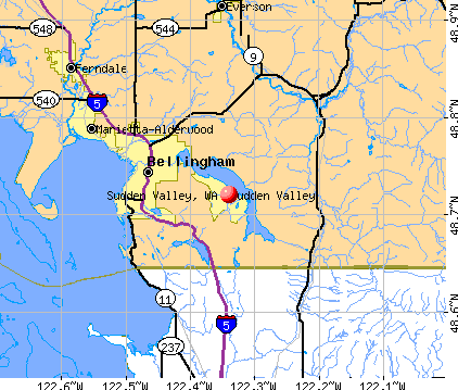 Sudden Valley, WA map