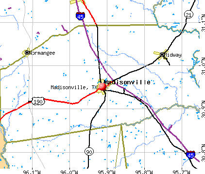 Madisonville, TX map