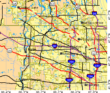 Hoffman Estates, IL map