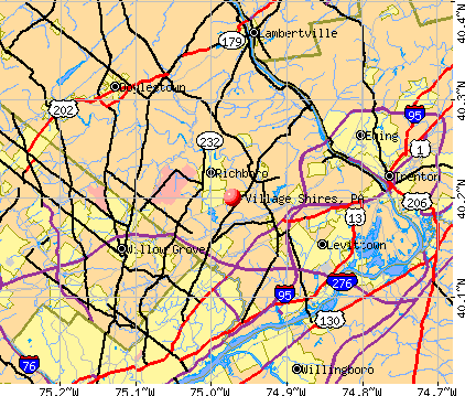 Village Shires, PA map