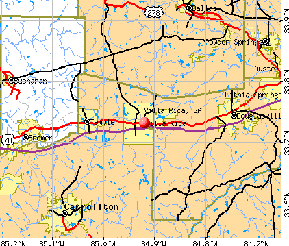 Villa Rica, GA map