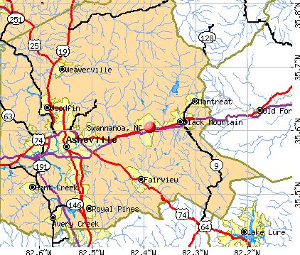 Swannanoa, NC map