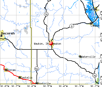 Waukon, IA map