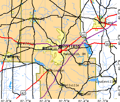 Mansfield, OH map