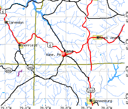 Kane, PA map