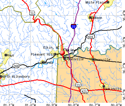 Elkin, NC map
