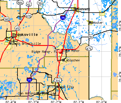 Ridge Manor, FL map
