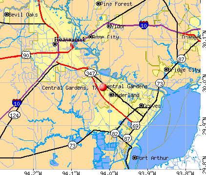 Central Gardens, TX map