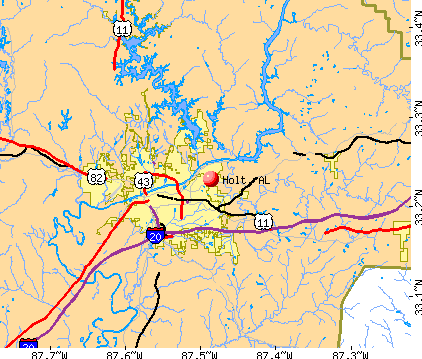 Holt, AL map