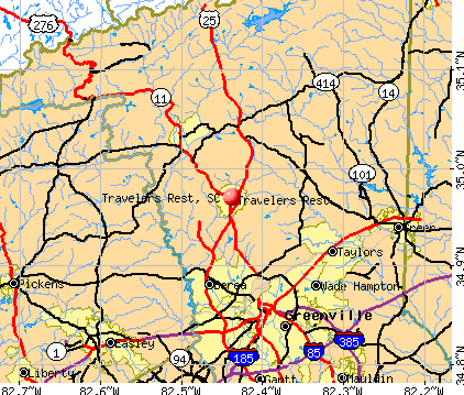 Travelers Rest, SC map